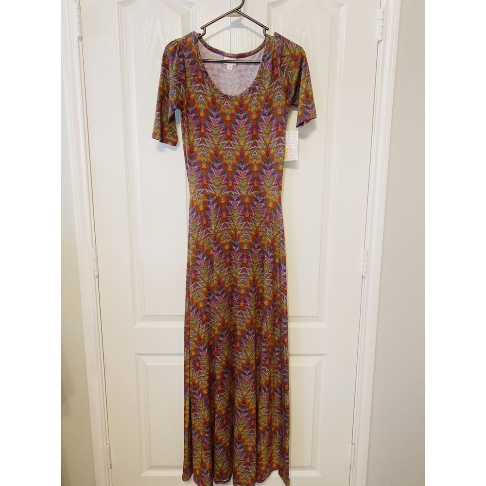 LuLaRoe Maxi multicolored Ana dress size XS